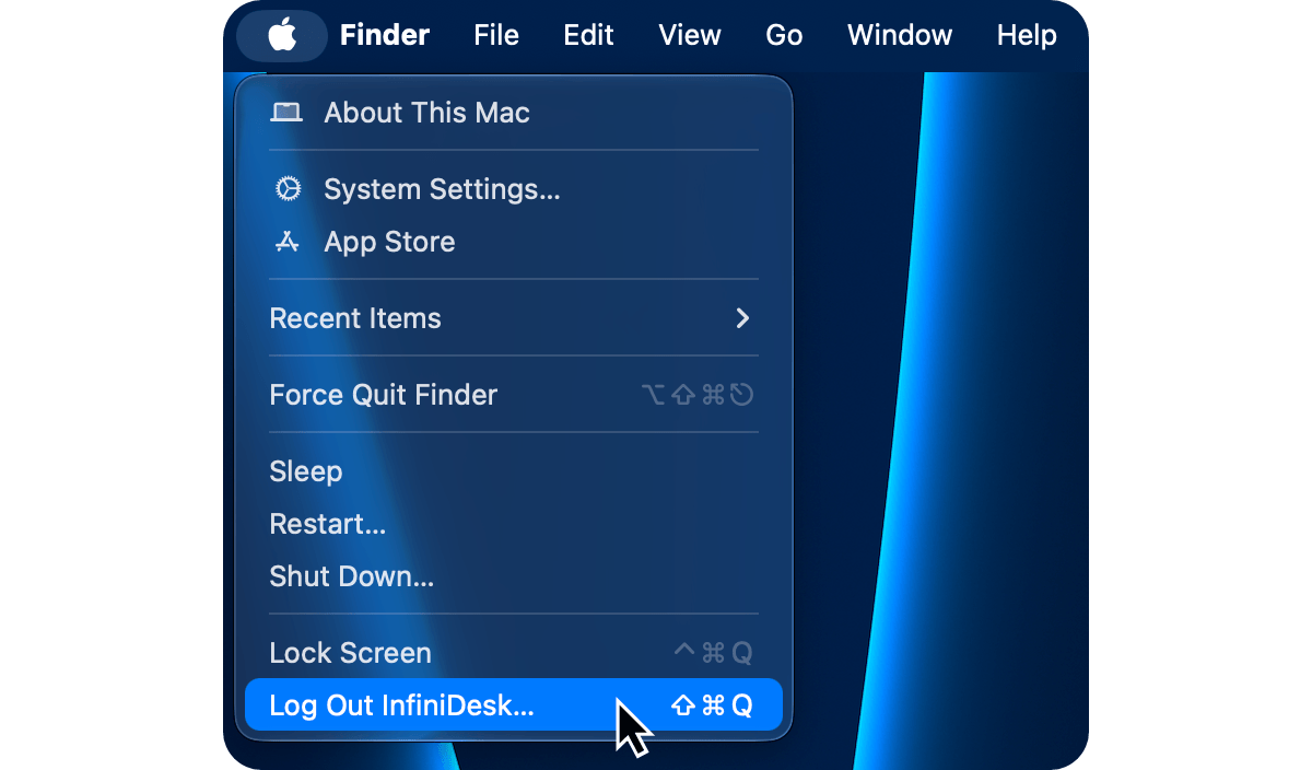 Logging out to switch user account on macOS 27