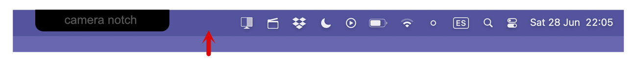 Mac menubar when InfiniDesk is invisible